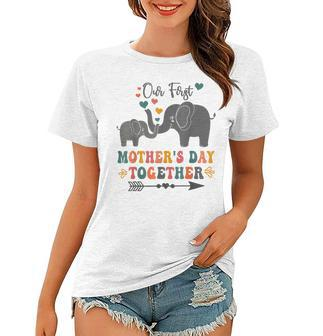 Mothers DayOur First Mothers Day Together Elephant Design Women T-shirt - Thegiftio UK