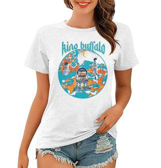 Night Temple Moon King Buffalo Women T-shirt | Mazezy CA