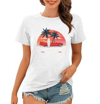 Paradise Beach Florida Sunset Retro Car Women T-shirt - Monsterry AU