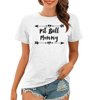 Pit Bull Mommy With Heart And Arrows Women T-shirt - Thegiftio UK
