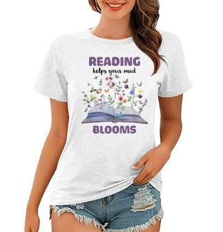 Reading Helps Your Mind Blooms Women T-shirt - Seseable