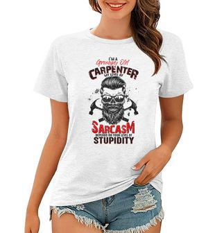 Retired Grumpy Old Carpenter Funny Gift Women T-shirt | Mazezy