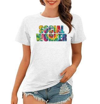 Social Worker Tie Dye Women 2023 School Social Worker Women T-shirt - Seseable