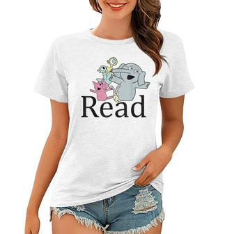 Teacher Library Read Book Club Piggie Elephant Pigeons Funny  V3 Women T-shirt