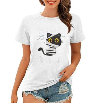 Too Cute To Spook Funny Mummy Cat Halloween Women T-shirt - Thegiftio UK