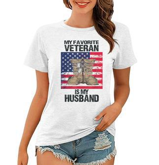 Veteran Husband Veterans Day Spouse Wife Army Of A Veteran Women T-shirt - Seseable