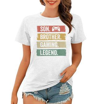 Vintage Sohn Bruder Gaming Legende Retro Video Gamer Boy Frauen Tshirt - Seseable