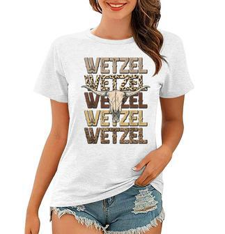 Vintage Womens Koe Western Country Music Wetzel Bull Skull Women T-shirt | Mazezy