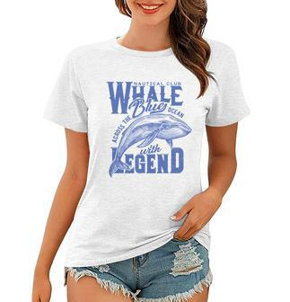 Whale Nautical Club Across The Blue Ocean With Legend Women T-shirt - Monsterry CA