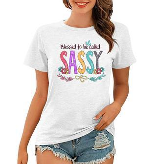 Wildflower Blessed To Be Called Sassy Gift For Womens Women T-shirt - Thegiftio UK