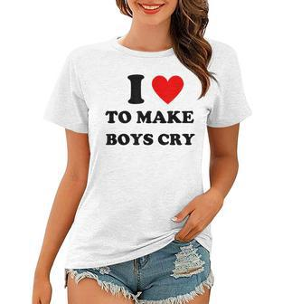 Women Girls Y2k Dump Him I Love To Make Boys Cry Grunge Baby Women T-shirt | Mazezy