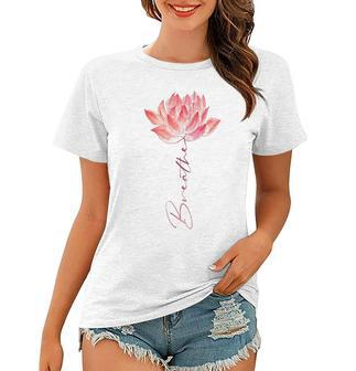 Womens Breathe Yoga Meditation Women T-shirt | Mazezy CA