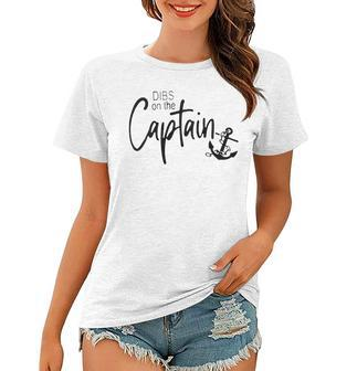 Womens Funny Captain Wife Dibs On The Captain Women T-shirt | Mazezy
