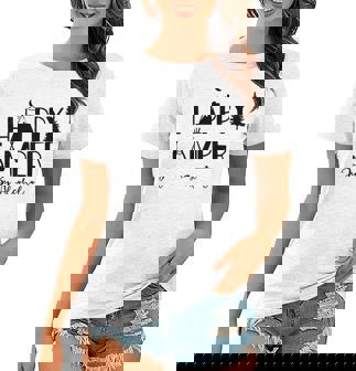 Womens Happy Camper Fueled By Alcohol Funny Drinking Party Camping Women T-shirt | Mazezy