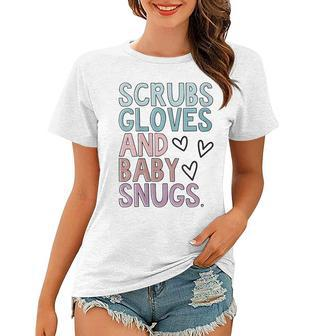 Womens Scrubs Gloves And Baby Snugs Women T-shirt | Mazezy