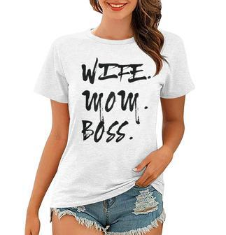 Womens Wife Mom Boss Womens Mothers Day Gifts 2023  Women T-shirt