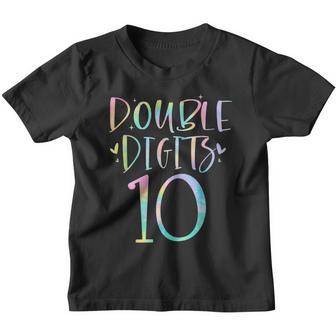 10 Double Digits 10 Year Old 10Th Birthday Girl Tie Dye Youth T-shirt - Thegiftio UK