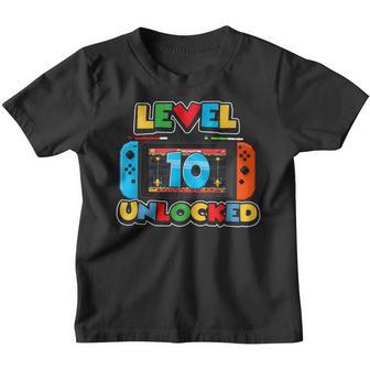 10 Year Old Boy Level 10 Unlocked 10Th Birthday Video Gamer Youth T-shirt - Thegiftio UK