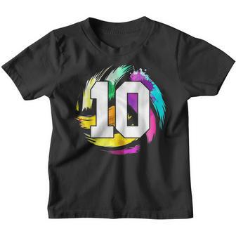 10 Year Old Colorful Volleyball Player 10Th Birthday Boy Son Youth T-shirt - Thegiftio UK