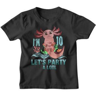 10 Year Old Gift Im 10 Axolotl Kawaii Anime 10Th Birthday Youth T-shirt - Thegiftio UK