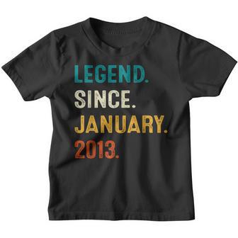 10 Year Old Gift Legend Since January 2013 10Th Birthday Boy Youth T-shirt - Thegiftio UK