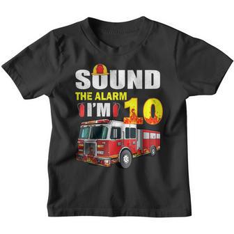 10 Year Old Its My 10Th Birthday Boy Fire Truck Fireman Youth T-shirt - Thegiftio UK