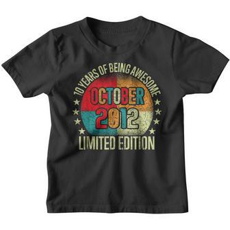 10 Year Old October 2012 Limited Edition 10Th Birthday V2 Youth T-shirt - Thegiftio UK