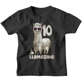 10 Years Old 10Th Birthday Llama Birthday Girl Gift V17 Youth T-shirt - Thegiftio UK