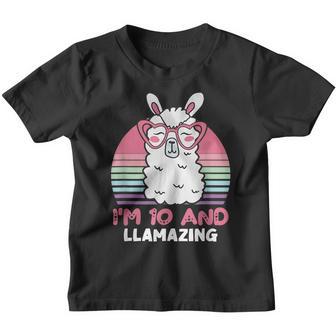 10 Years Old 10Th Birthday Llama Birthday Girl Gift V2 Youth T-shirt - Thegiftio UK