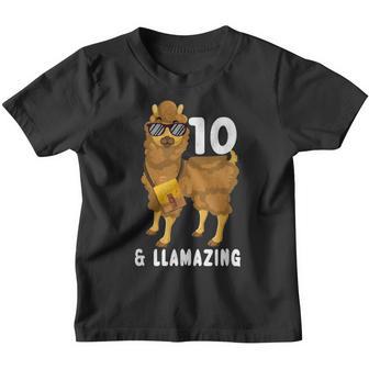 10 Years Old 10Th Birthday Llama Birthday Girl Gift V20 Youth T-shirt - Thegiftio UK