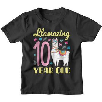 10 Years Old 10Th Birthday Llama Birthday Girl Gift V9 Youth T-shirt - Thegiftio UK