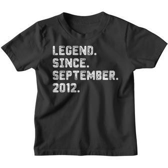 10 Years Old Gift Legend Since September 2012 10Th Birthday V2 Youth T-shirt - Thegiftio UK