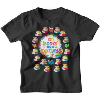 100 Books For 100 Days 100Th Day Of School Teacher Kid Youth T-shirt - Seseable