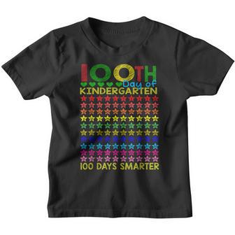 100 Day Of Kindergarten 100 Days Smarter Star Teacher Kids Youth T-shirt - Thegiftio UK
