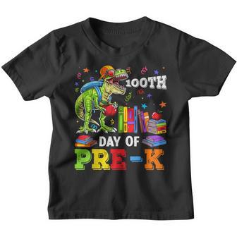 100 Day Of Pre K T Rex Student Kids 100 Days Of School V2 Youth T-shirt - Thegiftio UK