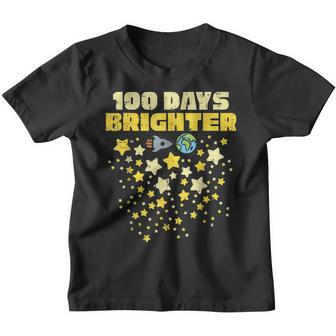 100 Days Brighter 100Th Day Of School Stars Rocket Youth T-shirt - Thegiftio UK