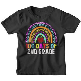 100 Days Of 2Nd Grade School Teacher Smarter Rainbow Gift Youth T-shirt - Thegiftio UK