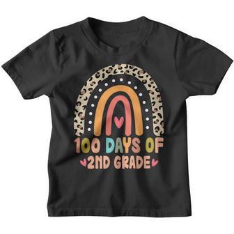 100 Days Of 2Nd Grade School Teacher Smarter Rainbow Youth T-shirt - Thegiftio UK