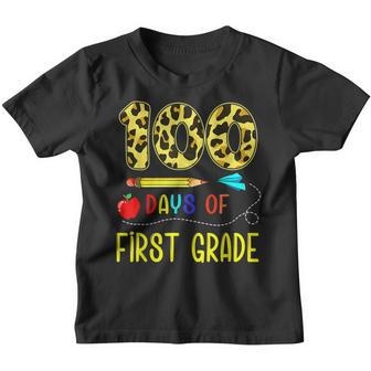 100 Days Of First Grade Teacher Student 100Th Day Of School Youth T-shirt - Thegiftio UK