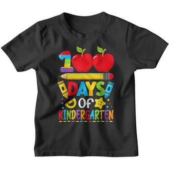 100 Days Of Kindergarten 100Th Day Of School For Teacher Youth T-shirt - Thegiftio UK
