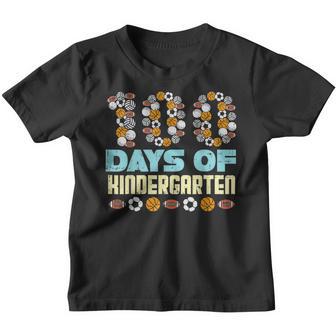 100 Days Of Kindergarten Balls 100Th Day School Sports Gift Youth T-shirt - Thegiftio UK