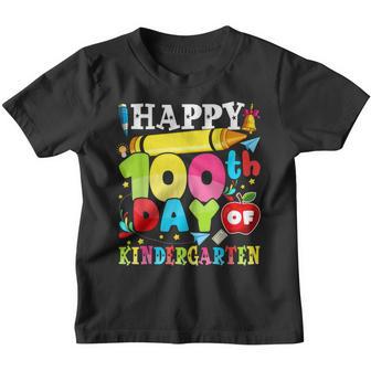 100 Days Of Kindergarten Happy 100 Days Of School Gift Youth T-shirt - Thegiftio UK