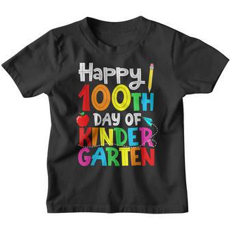 100 Days Of Kindergarten Happy 100Th Day Of School Gift V2 Youth T-shirt - Thegiftio UK