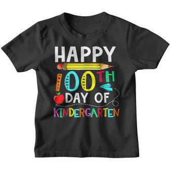 100 Days Of Kindergarten - Happy 100Th Day Of School Gift Youth T-shirt - Thegiftio UK