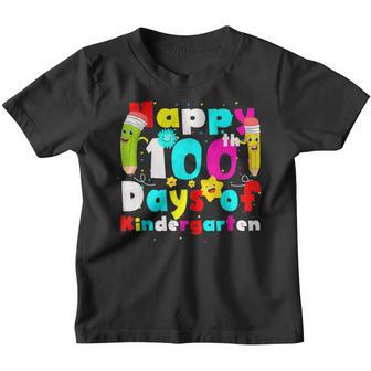 100 Days Of Kindergarten - Happy 100Th Day Of School Gift Youth T-shirt - Thegiftio UK
