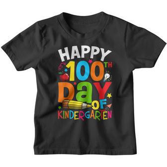 100 Days Of Kindergarten - Happy 100Th Day Of School Youth T-shirt - Thegiftio UK