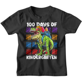 100 Days Of Kindergarten School Dinosaur Dino Trex 100Th Day Youth T-shirt - Thegiftio UK