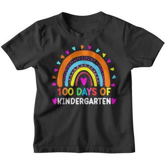 100 Days Of Kindergarten School Rainbow Teacher Smarter Kids Youth T-shirt - Thegiftio UK