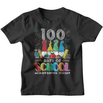 100 Days Of Kindergarten Teacher Gnome 100Th Day School Fun Youth T-shirt - Thegiftio UK