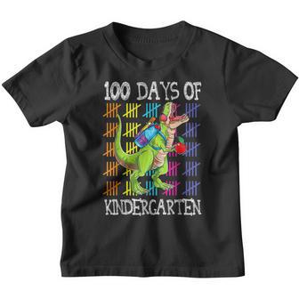 100 Days Of Kindergarten Trex 100Th Day Of School V2 Youth T-shirt - Thegiftio UK